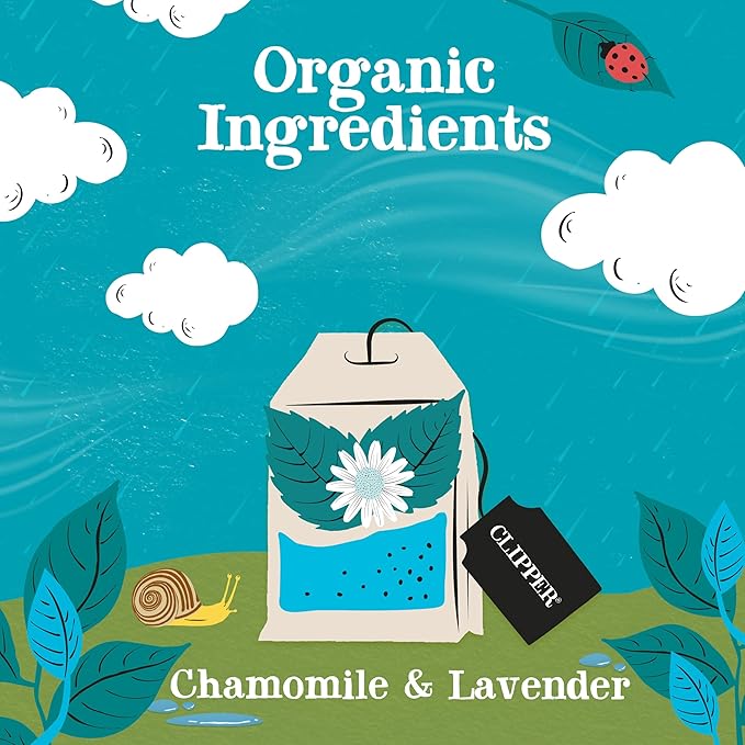 Clipper Tea Snore and Peace Chamomile & Lavender Herbal Tea – Caffeine Free, USDA Organic, Great Hot or Iced – Comfortingly Floral, Natural, Fair & Delicious – 200 Tea Bags