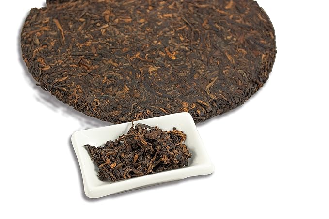 TIAN HU SHAN Premium 8 Years Aged Puerh Black Tea Cake 12.35 Ounce (350g)