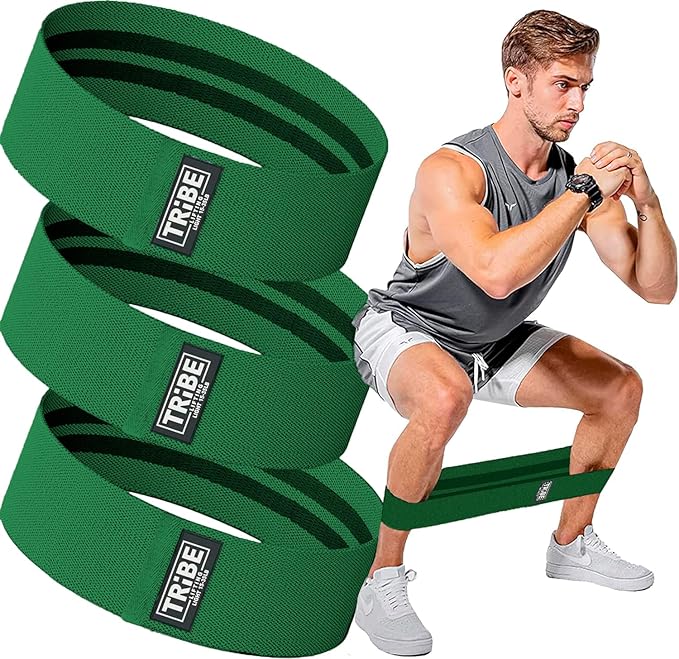 Tribe Lifting Fabric Resistance Bands for Legs - Workout Bands Resistance Bands for Men and Women - Booty Bands for Working Out - Exercise Bands Resistance Bands Set - Elastic Bands for Exercise