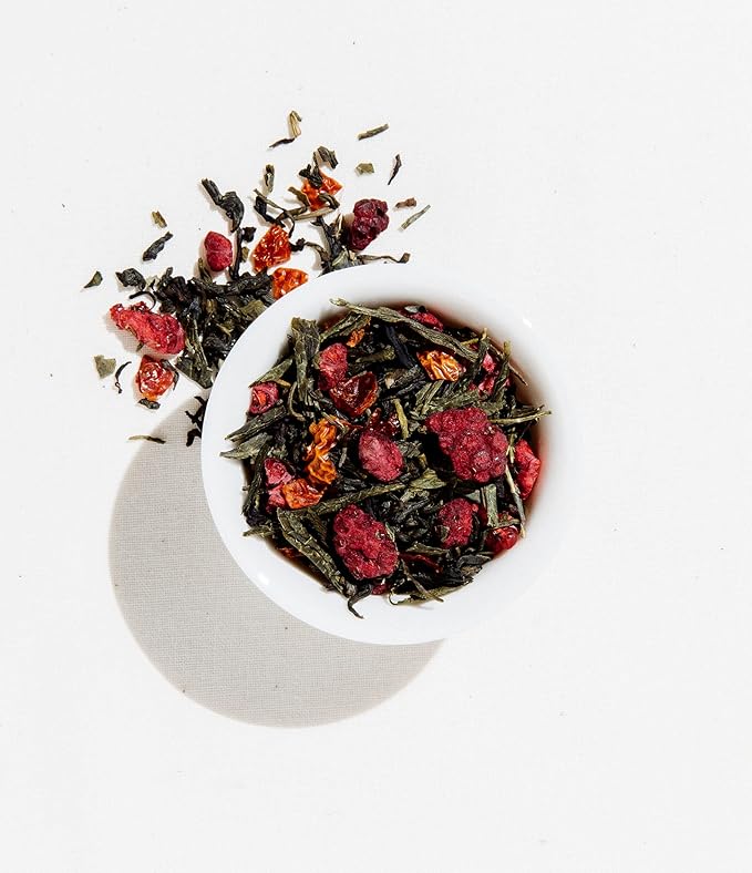 Art of Tea | Organic Green Pomegranate Tea| 50 Eco Friendly Pyramid Tea Bag Sachets