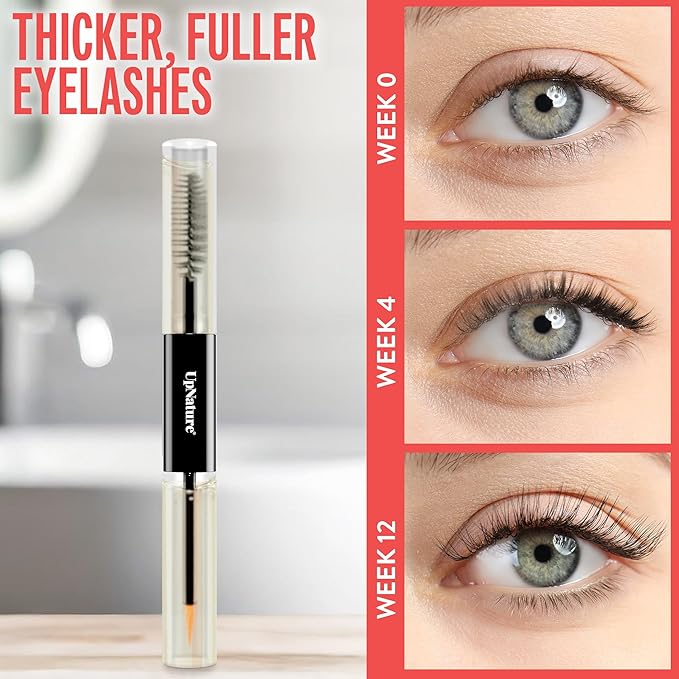 UpNature Organic Castor Oil Lash Serum for Eyelashes and Eyebrows Growth - 100% Pure Cold Pressed Hexane-Free (2oz Glass Bottle)