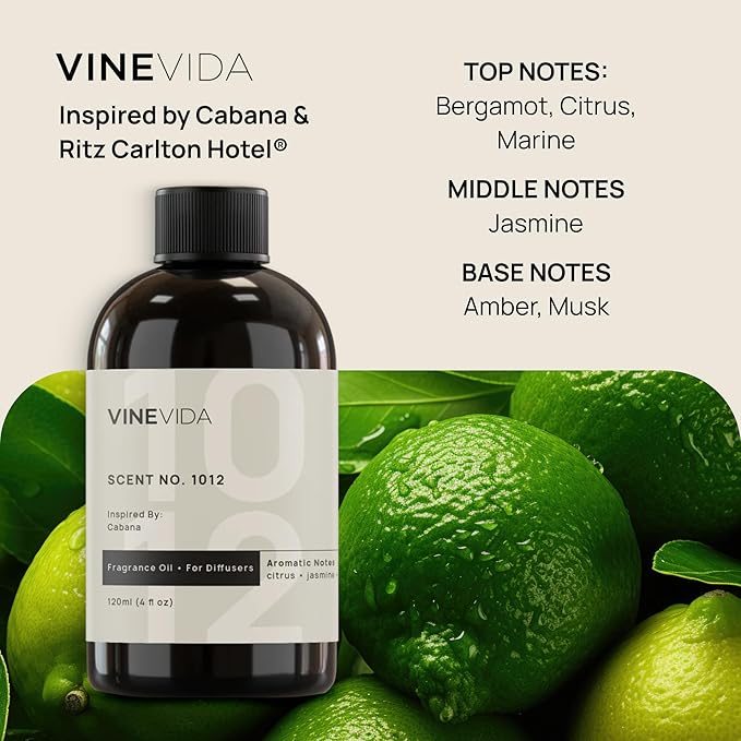 VINEVIDA (16oz) Hotel Fragrance Collection Diffuser Oil - Hotel Scents Diffusers for Home - Cold Air Diffuser Oil - Hotel Scent Essential Oil - Scent No.1012 Inspired by Ritz Carlton Hotel