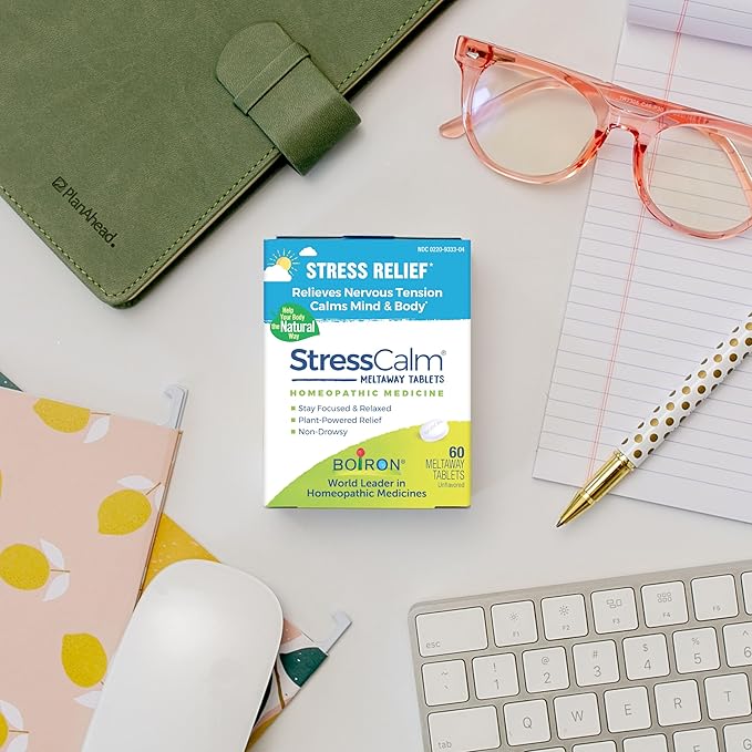 Boiron StressCalm Tablets for Relief of Stress, Anxiousness, Nervousness, Irritability, and Fatigue - 60 Count