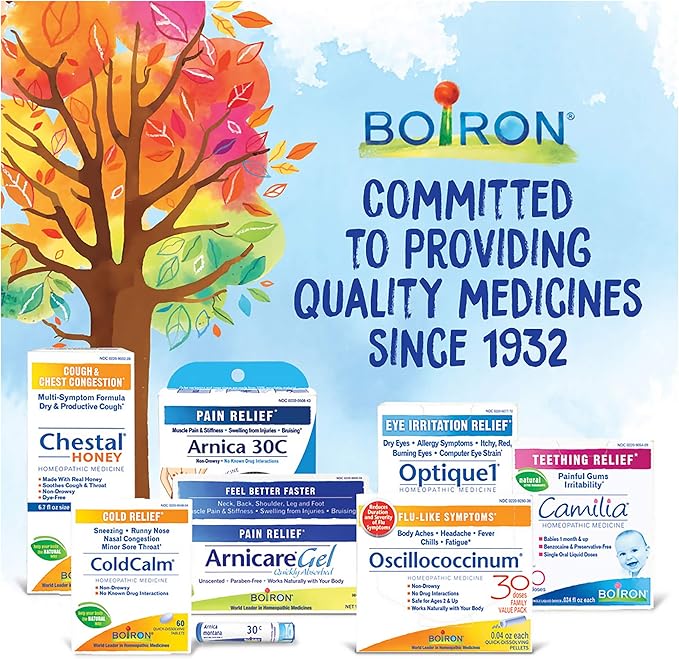 Boiron Arnica Montana 30x Homeopathic Medicine for Muscle Pain and Stiffness - Pack of 3 (240 Pellets)