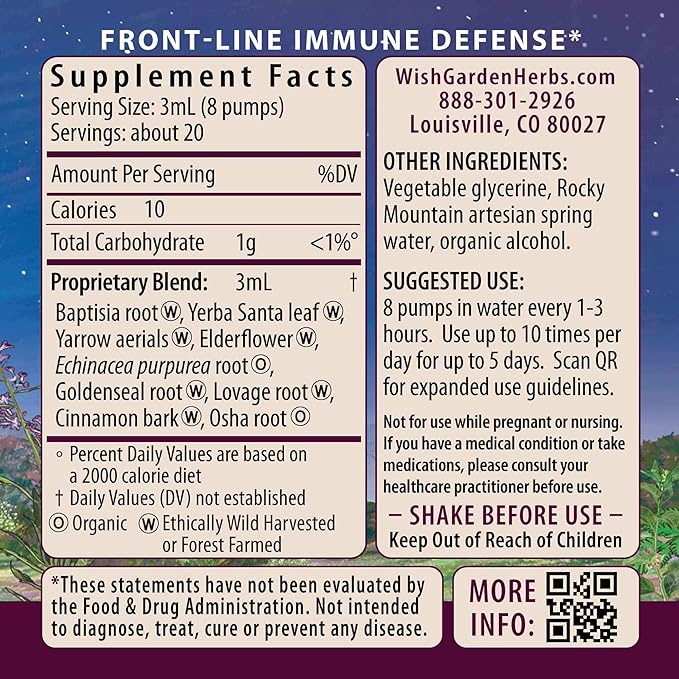 WishGarden Herbs Kick-Ass Immune Activator - Herbal Immunity Support Supplement for Adults, Plant-Based Immune Booster & Immune Defense w/Echinacea & Goldenseal, Rapid Immunity Boost Formula, 2oz