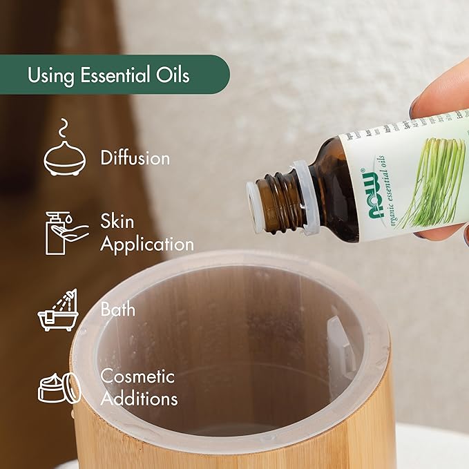 NOW Essential Oils, Organic Bergamot Oil, Sweet Aromatherapy Scent, Cold Pressed, 100% Pure, Vegan, Child Resistant Cap, 1-Ounce