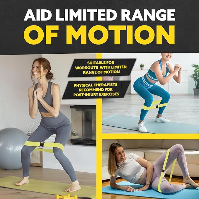Tribe Lifting Fabric Resistance Bands for Glutes & Legs | 5 Fabric Workout Bands Set | Thick Booty Bands for Squats, Lunges, Hip Training, Physical Therapy & Home Workouts
