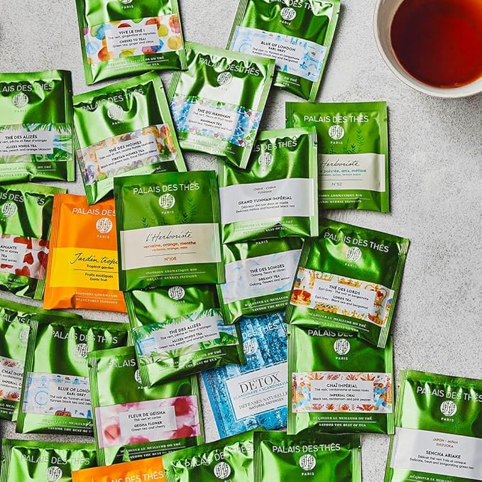 Palais des Thés Caffeine-Free Tea - L'Herboriste N°95 Organic Energy Herbal Blend with Lemongrass, Ginger & Carrot - Premium Tea Bags, Serves 20 Cups