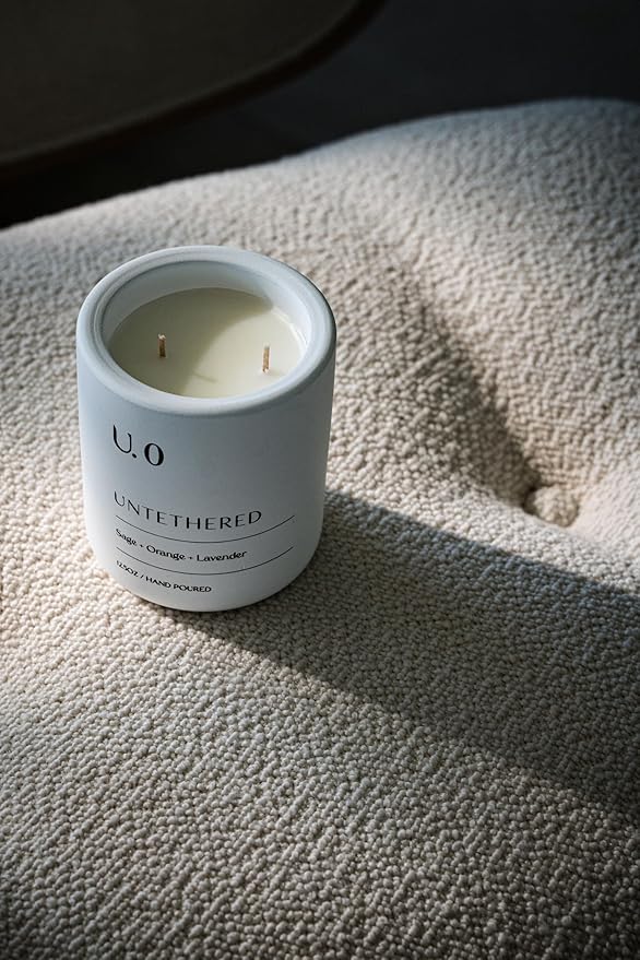 U.0 Luxury Scented Candle – Sage, Orange & Amber | Hand-Poured in USA with 100% Natural Coconut & Apricot Wax | Double Wick, Long-Lasting Aromatherapy Candle for Home, Gift & Relaxation (12.5 oz)