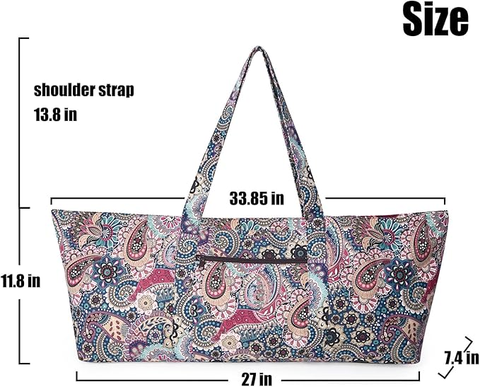 Qlckyed IwIeIaIrI Yoga Mat Bag Zipper Gym Accessories Gifts for Women,Large Exercise Mat Straps Pockets Yoga Bags and Carriers Fits Most Your Workout Stuff