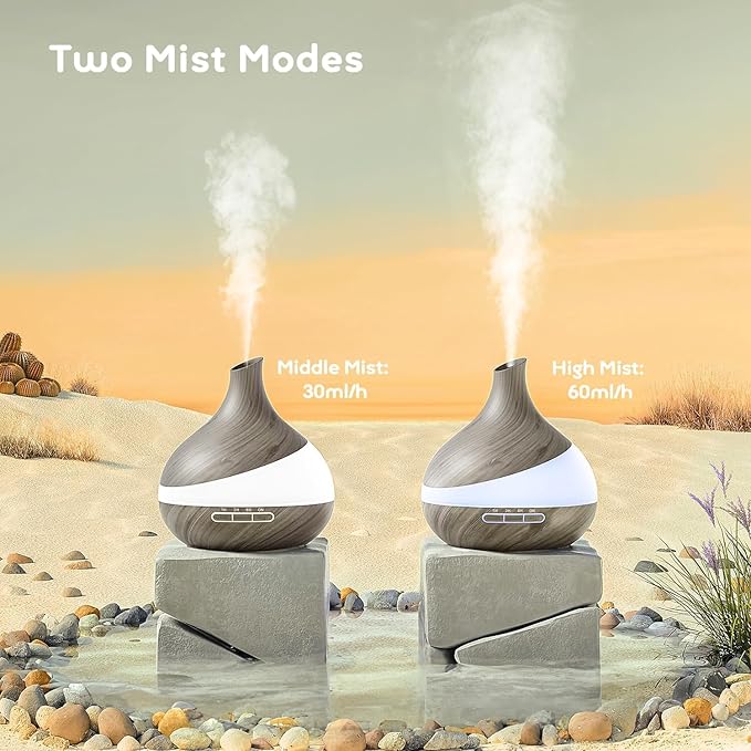 500ML Essential Oil Diffuser: Aroma Diffuser with Remote Control for Hotel Spa Yoga Room - Humidifiers for Bedroom with 14 Colors LED Night Light for Kids/Women Home Relaxation