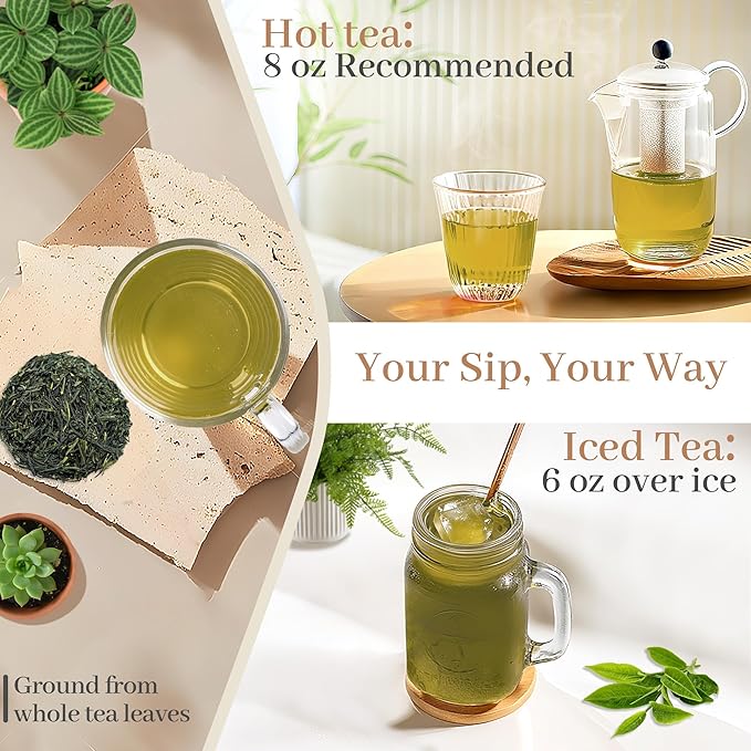 Johou Green Tea with Matcha Specially Ground Taiwan Tea Full-Flavor Pods, Compatible with All K-Cup Brewers & Keurig 2.0, 24 pods