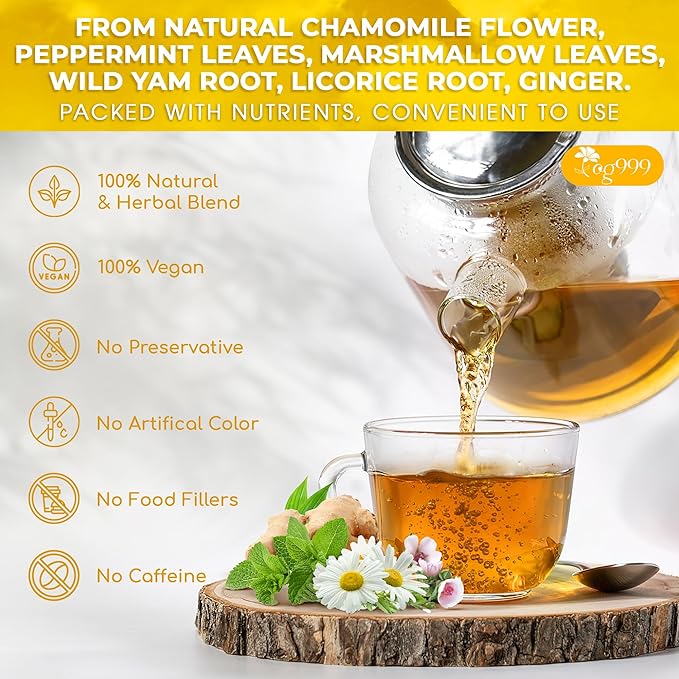 TOG999, Diverticulitis Tea Bags | 80 Count | 100% Natural Chamomile, Peppermint, Marshmallow Leaf, Wild Yam Root, Licorice & Ginger Herbal Blend – Caffeine-Free Comfort Tea, Vegan.
