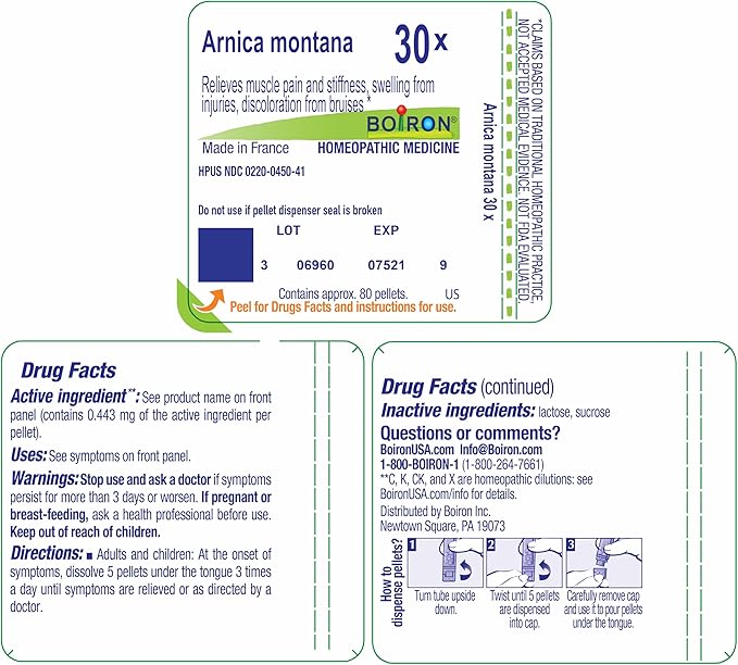 Boiron Arnica Montana 30X, Homeopathic Medicine for Pain Relief and Bruising