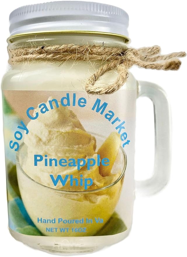 Soy Scented Candles | Handmade & Highly Aromatic Candles Burns Upto 85 Hours in Glass Jar - Perfect for Home Decor, Wedding, Birthday, Dinner (Pineapple Whip, 12 oz)
