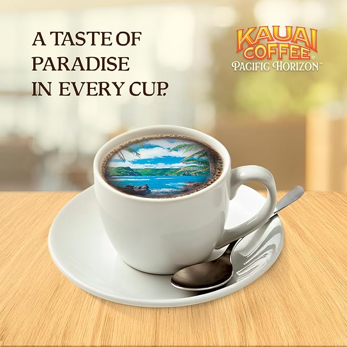 Kauai Coffee K-Cup Pods for Keurig Brewers – Arabica Coffee, 10% Hawaiian – Mild Roast, Light with Bright Aroma – Island Sunrise, 1 Pack of 10 Single Serve K-Cups