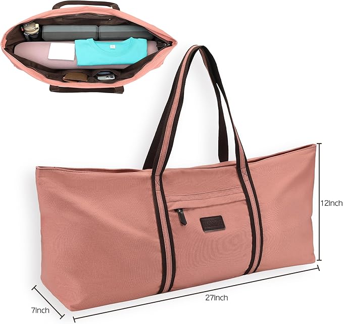 RXHOSIGAY with Multi-Functional Storage Pockets Full-Zip Extra Large Yoga Mat Tote Bag Sports Gym Pilates Bag