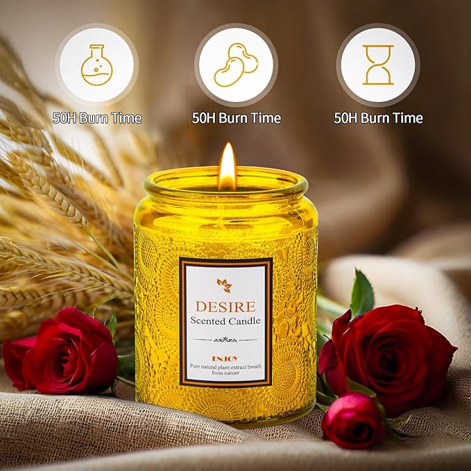 Aroma Baltic Amber Petite Candle Jar - 50-Hour Burn Time | 7.5oz Soy Wax Candles | Long-Lasting | Stress Relief | Fresh Home Fragrance | Gift Set for Women