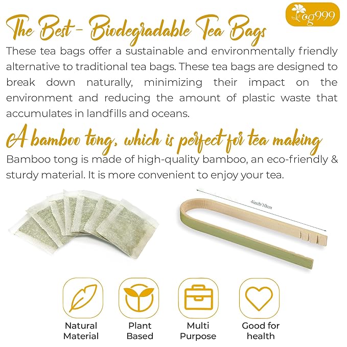 TOG999, 200 Turmeric, Ginger, Cinnamon Tea Bags, 100% Natural, Hand-made Blend of Turmeric, Ginger, and Cinnamon. Eco-conscious Tea Bags. No Sugar, No Caffeine, No Gluten, Vegan.