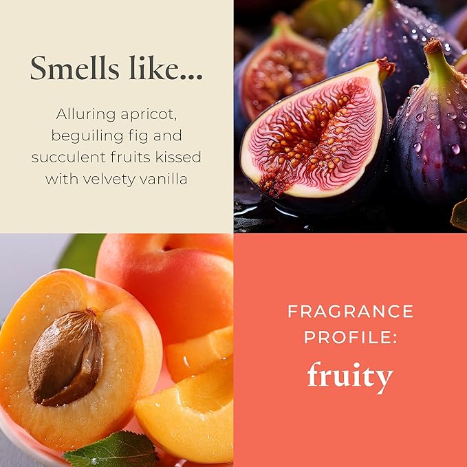 PartyLite Fig Fatale Scented, Notes of Apricot, Green Fig, Peach, Mango, Strawberry and Vanilla,13.2oz 3-Wick Jar Candle, 45 Hour Burn Time, Luxurious Fragrance, Perfect for Gifting