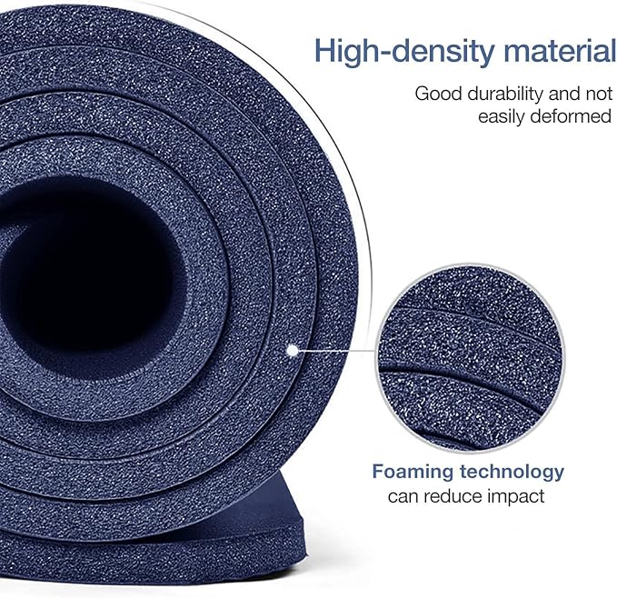 Yoga Mat Non Slip NBR Extra Thick Yoga Mat, 72"L x 32"/24"W x 0.6"/0.4"TH (185cm x 80cm/61cm x 15mm/10mm), Anti-Tear Exercise Mat with Carrying Strap and Bag, Workout Mats for Yoga, Pilates