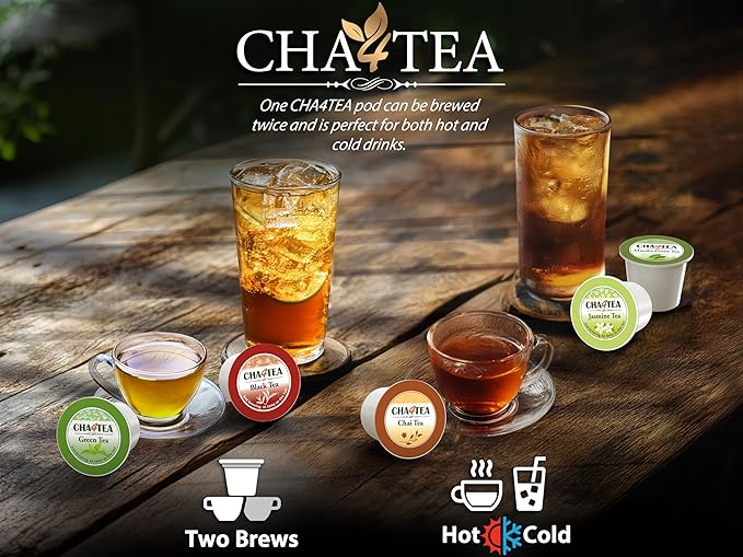 Cha4TEA 36-Count Assorted Black Tea Sampler for Keurig K-Cup Brewers (Black Tea, English Breakfast, Ginger tea, Earl Grey)