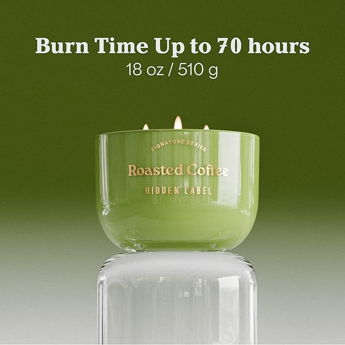 Hidden Label Tahitian Flower Scented Candles,3-Wick Aromatherapy Candle – 18oz, 70-Hour Burn Time, 100% Natural Soy Wax, Luxury Home Scent & Décor for Women and Men