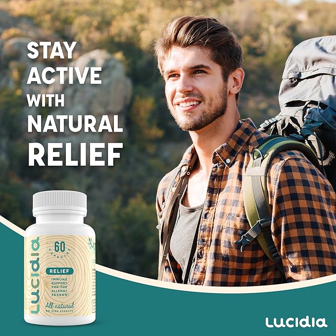 Lucidia Non-Drowsy Allergy and Hay Fever Support for Sinus Health with Quercetin NAC and Stinging Nettles Histamine Block Artemis Therapeutics