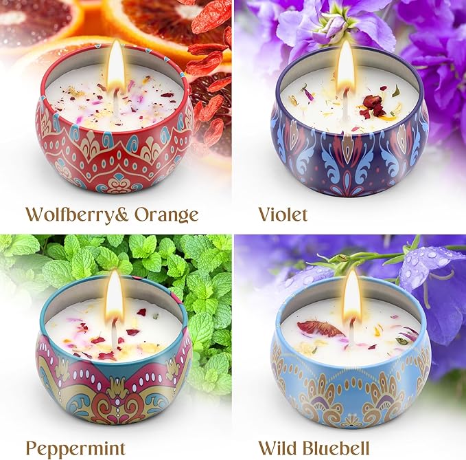 Scented Candle Present for Women Her Mum Wife – Aromatherapy Gift Set for Relaxation Birthday Housewarming Wedding Anniversary Christmas