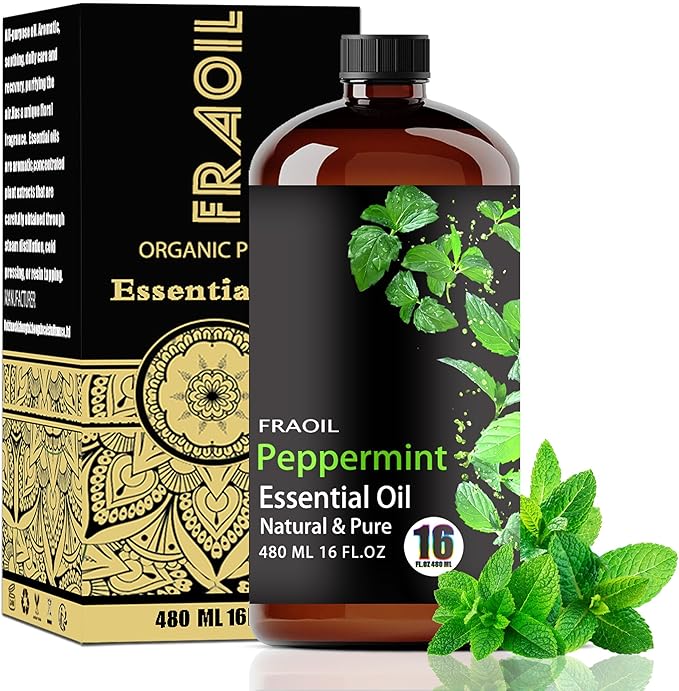 Peppermint Essential Oil, Peppermint Oil 16 Fl Oz 480 ML for Diffuser Humidifier Yoga Cleaning DIY Candle Soap Making Perfume Gift Essential Oils