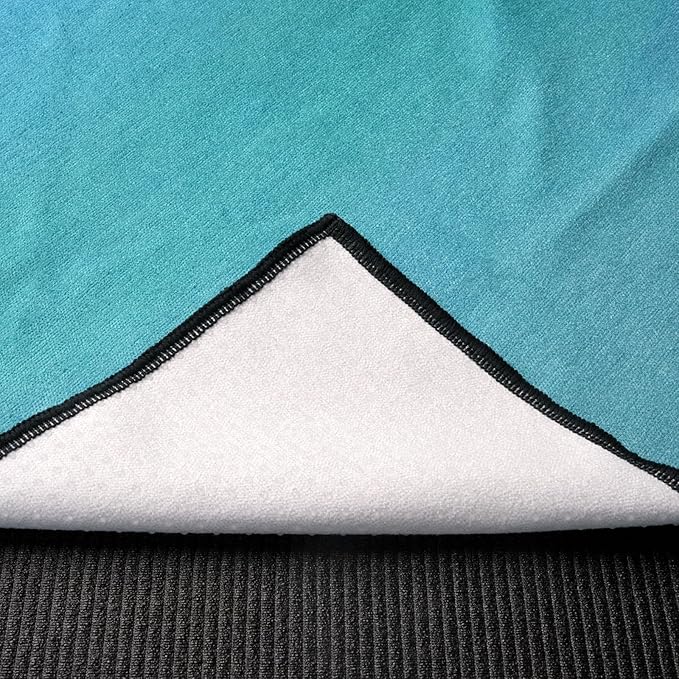 Eunzel Hot Yoga Towel, Non Slip Yoga Mat Towel Sweat Absorbent Printed Yoga Towel with Grip Dots for Hot Yoga, Pilates and Workout 72"x 24", Teal Flow