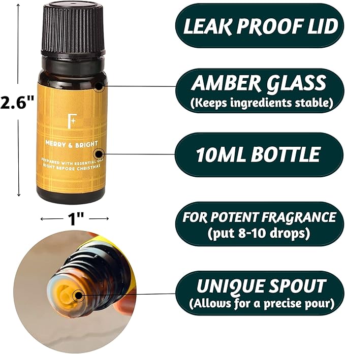 Folkulture Sweet Treat Essential Oils Set for Diffuser | Set of 6 Cozy Aromatherapy Oils for Home | Peppermint, Candy, Apple Tart, Cranberry & Vanilla Fragrance Oils | Relaxation & Home Ambience