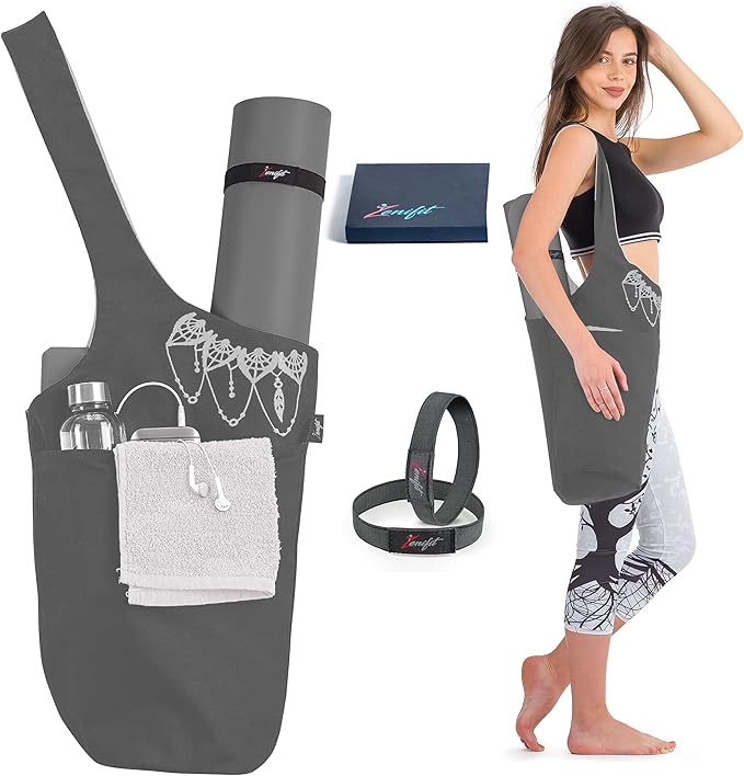 Zenifit Yoga Mat Bag – Versatile Yoga Bag with Mat Straps & Storage Pockets, Holds Yoga & Pilates Mats, Lightweight & Durable