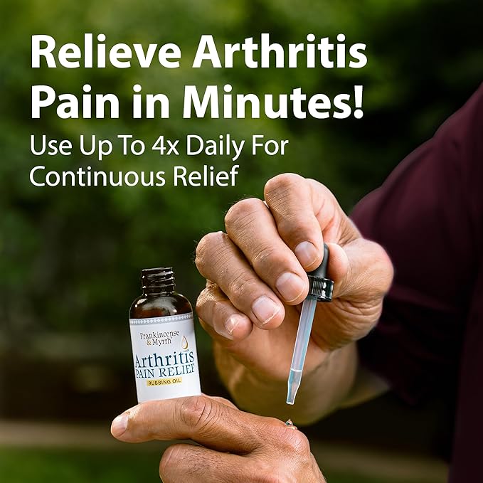 Frankincense and Myrrh Arthritis Pain Relief Rubbing Oil – Arthritis Pain Reliever with Frankincense Essential Oil for Sciatica, Lower Back, Neck, Hands, Knees, Joints and Shoulders, 2 fl.oz. - 1 Pack