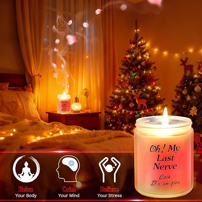 Valentine's Day Glowing Scented Candles with Sensor Light, Aromatherapy Candles Gifts for Women, Rose Vanilla Lavender Candle, Natural Soy Candle for Home Scented, Women Valentine Gift