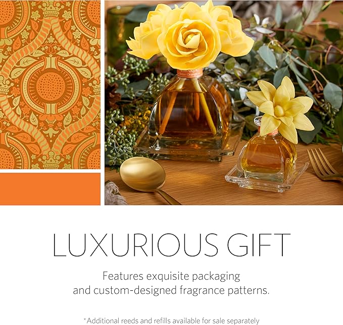 AGRARIA AirEssence Flower and Reed Diffuser Set, Handmade Sola Flower Botanical Home Fragrance Set, Scented Oil Reed Diffuser Gift for All Occasions