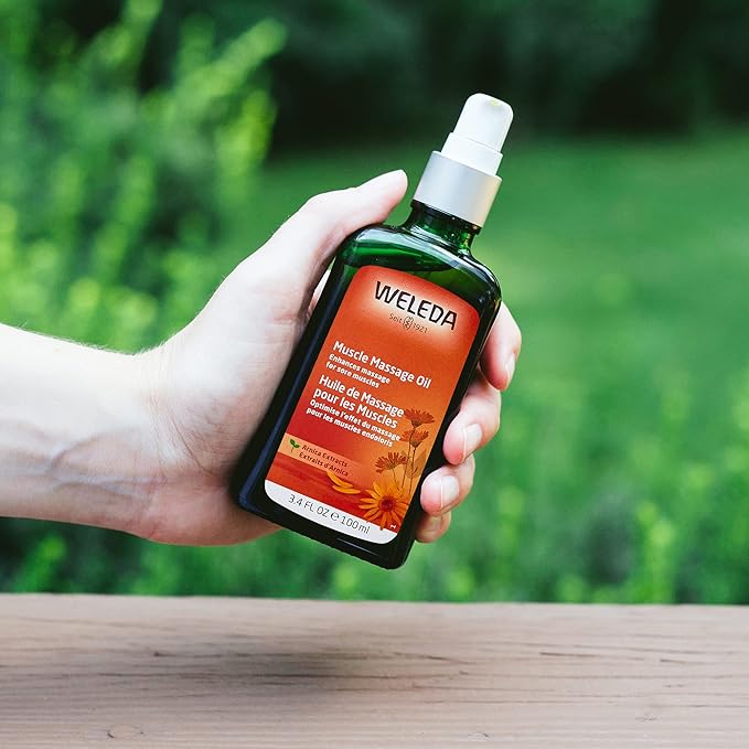 Weleda Arnica Muscle Massage Oil, 3.4 Fluid Ounce, Plant Rich Massage Oil with Birch, Sunflower and Olive Oils