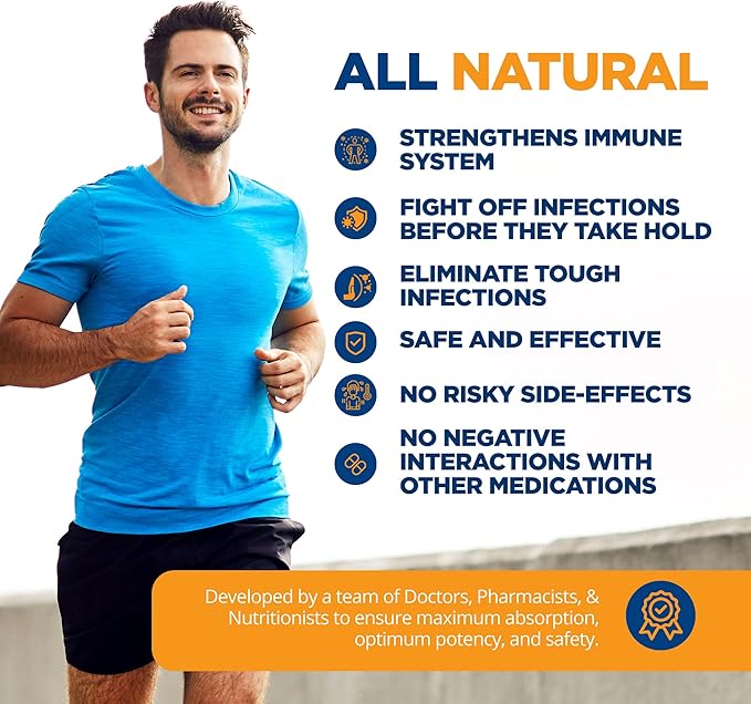LifeSource Vitamins All Natural Anti-B for Immune Support, 14 All Natural Ingredient with Echinacea & Garlic Extract, 180 Immune Defense Capsules