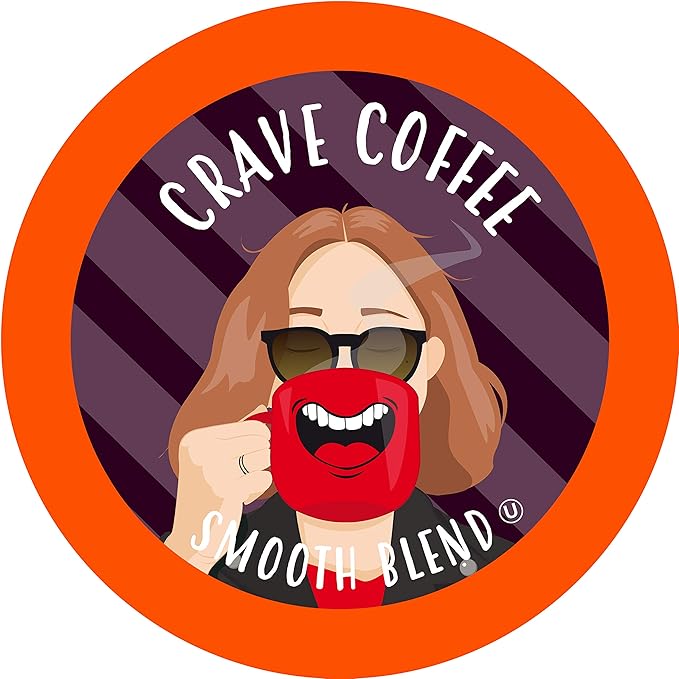 Crave Beverages Smooth Blend - Colombian, Medium Roast Coffee Pods for Keurig K Cup Brewers, 100 Count