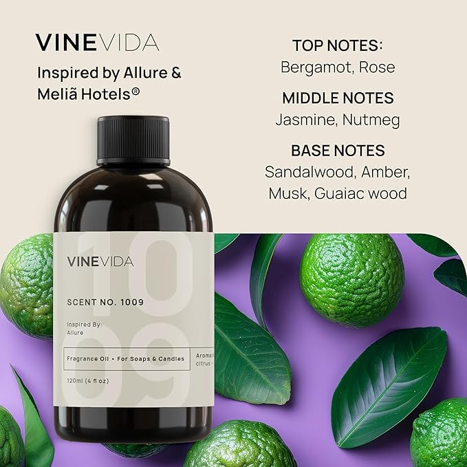 VINEVIDA [4oz] Scent No.1009 Fragrance Oil for Candle Making and Soap Making - Premium Candle Scents for Soy Candles