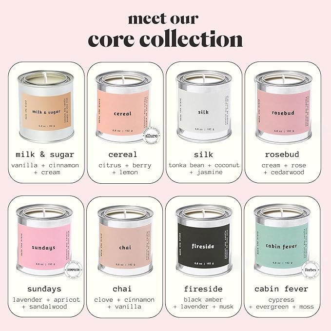 MALA Sundays Apricot Sandalwood & Lavender Candle for Home – Vegan Soy Aromatherapy – 45-Hour Clean Burn – Organic Non Toxic Candles – Calm Room Decor – 6.8 oz