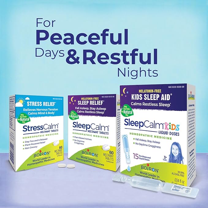 Boiron StressCalm Tablets for Relief of Stress, Anxiousness, Nervousness, Irritability, and Fatigue - 60 Count