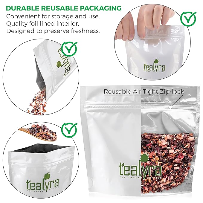 Tealyra Pina Colada Cocktail Tea - Coconut Hibiscus Fruit - Herbal & Fruity Loose Leaf - Caffeine-Free - Hot & Iced - Vitamins Rich - All Natural - 220g (8-ounce)