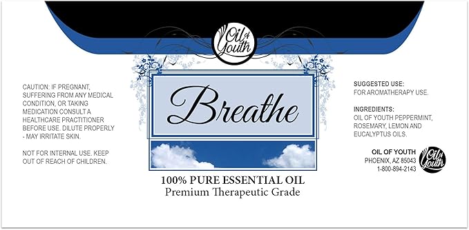Oil of Youth 4 Ounce Breathe Blend Essential Oil - Therapeutic Grade, Pure & Natural for Diffuser and Aromatherapy
