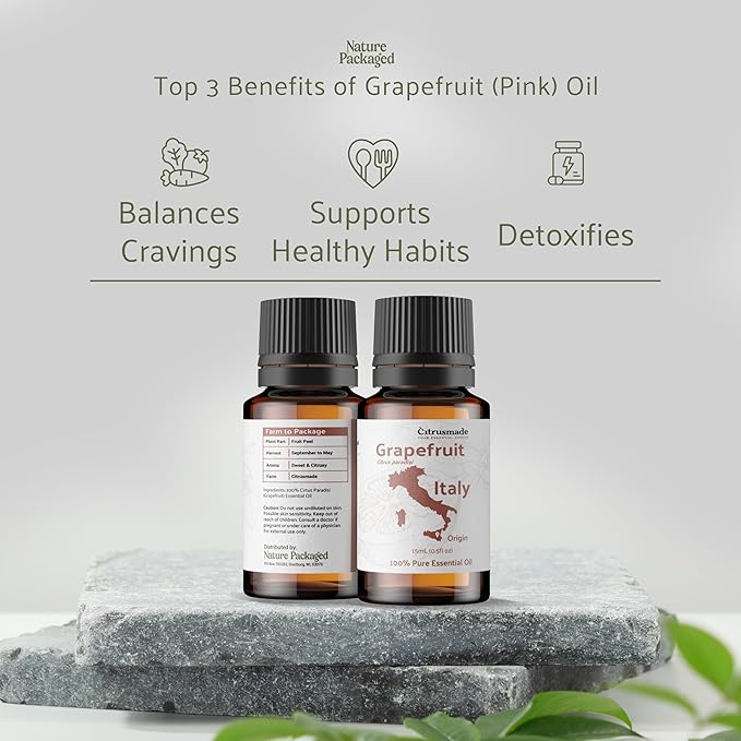 Grapefruit Essential Oil - Direct from Citrusmade in Sicily - Natural Aceite de Pomelo for Skin and Energy - Aromatherapy | 100% Pure Therapeutic Grade (15ml)