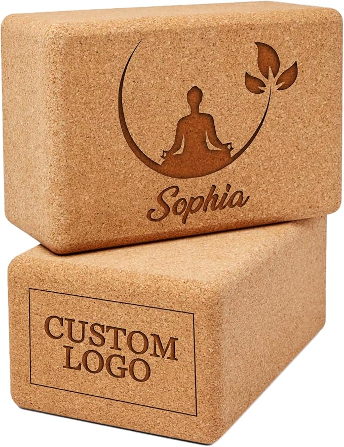 Personalized Yoga Blocks Yoga Gift 2 Pack with Custom Design or Logo, Exercise blocks Yoga Blocks Soft Non-Slip for Pilates, Meditation, Custom Yoga Accessories for Men & Women