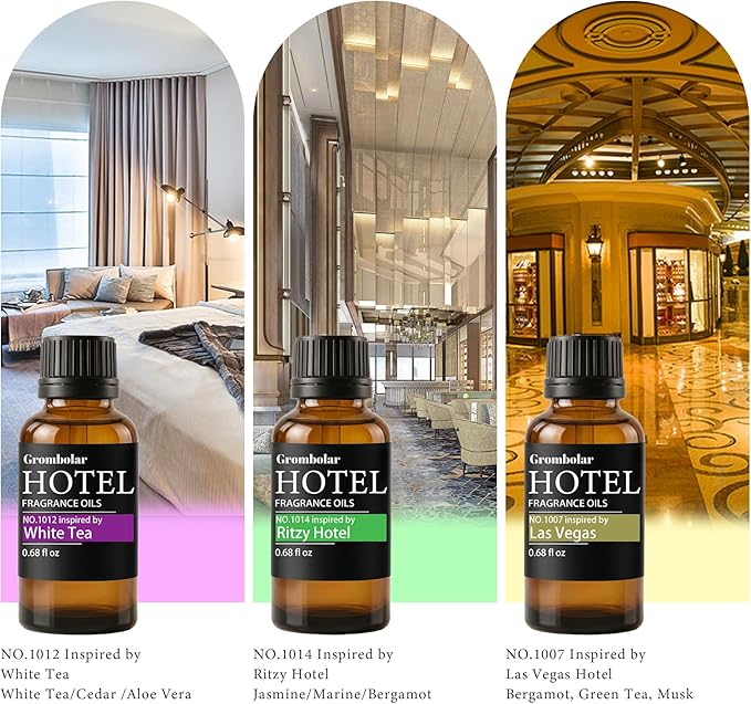 Essential Oils Set-Hotel Collection Diffuser Oil Gift Set,Premium Essential Oil for Diffusers, Home Care, Fragrance, Humidifiers (Hotel scent-6Pcs*0.68oz Set)