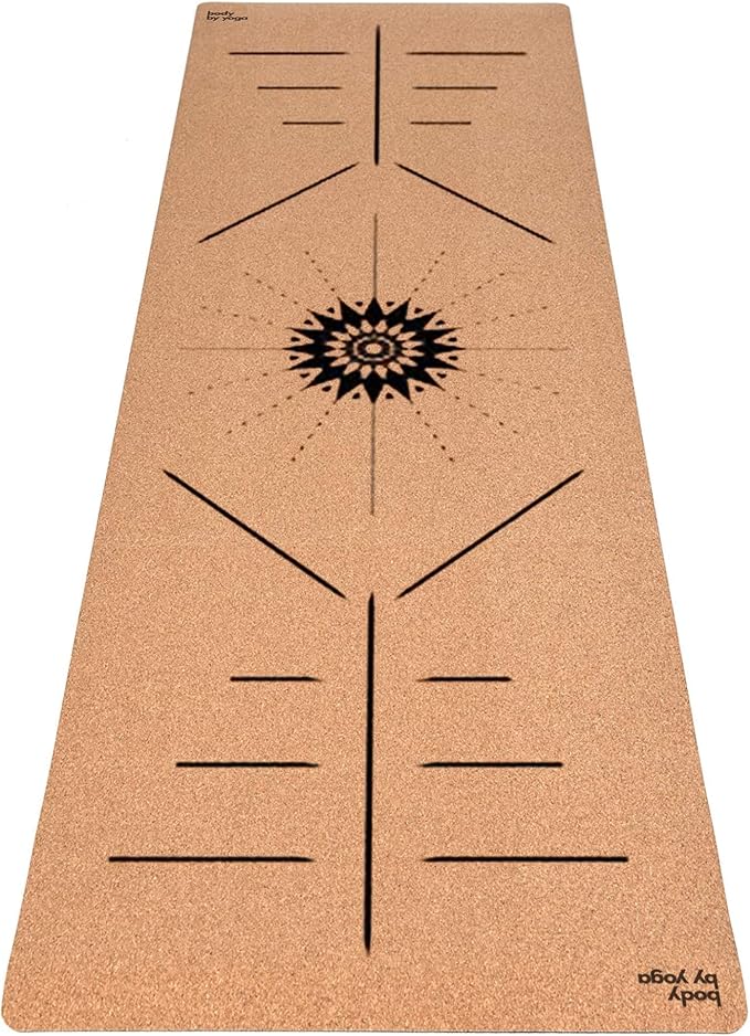 Luxury Cork Yoga Mat - Non Slip, Extra Thick Grip. Thicker, Longer, and Wider for More Comfort and Support. Tough Enough For Hot Yoga. Natural, Non Toxic, and Eco Friendly. Optional Alignment Lines.