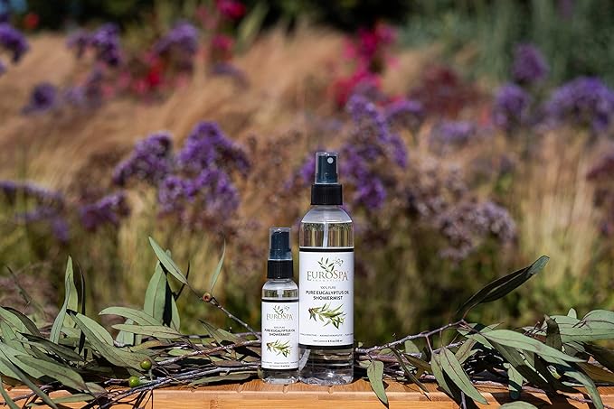 EuroSpa Aromatics Pure Eucalyptus Oil ShowerMist and Steam Room Spray, All-Natural Premium Aromatherapy Essential Oils - Pure Eucalyptus, 2oz