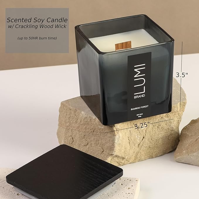 Luxury Aroma Gift Set | Bamboo Forest - Reed Diffuser (200ml), Wood Wick Soy Candle (200g), Room Spray (50ml) | Includes Dried Flowers & 8 Reeds | Luxurious Home Fragrance for Home Décor & Gifts